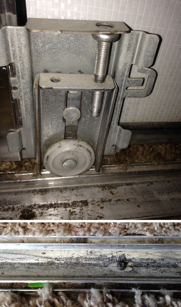 User submitted photos of closet door hardware.