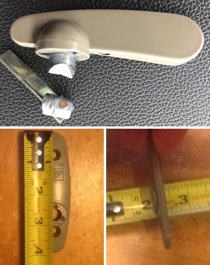 User submitted photos of patio door hardware.