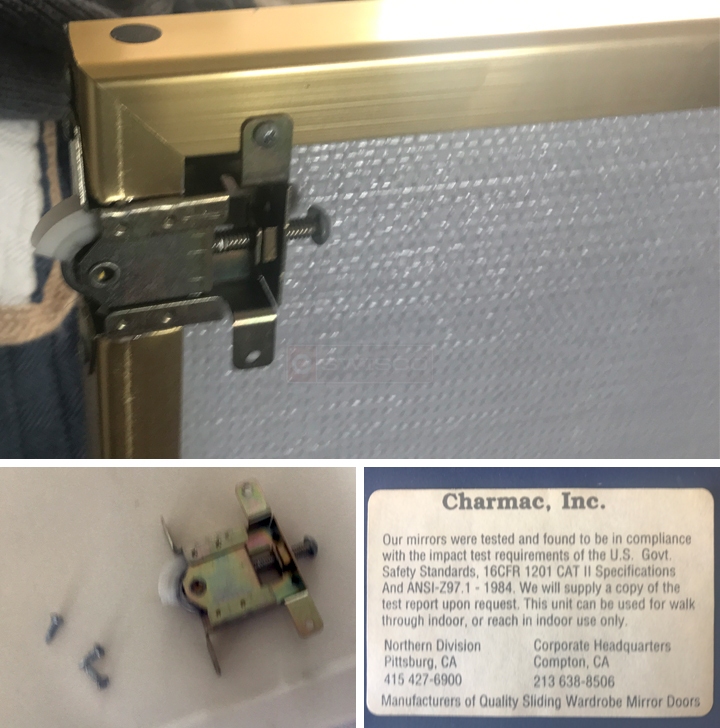 User submitted photos of a closet door roller.