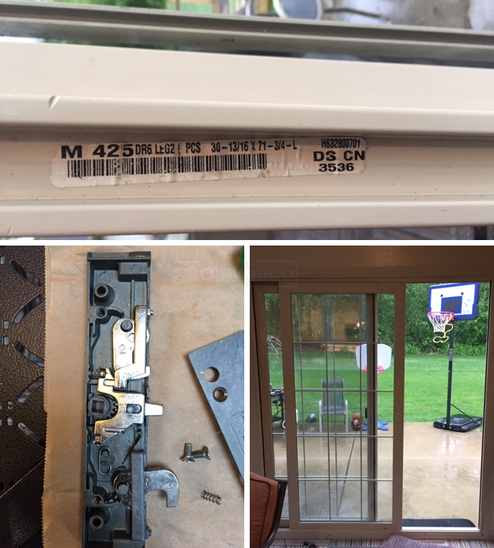 User submitted photos of patio door hardware.