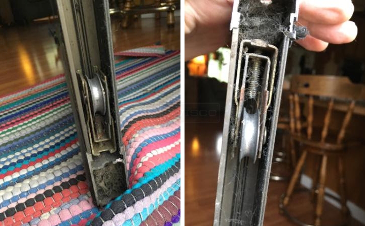 User submitted photos of patio door hardware.