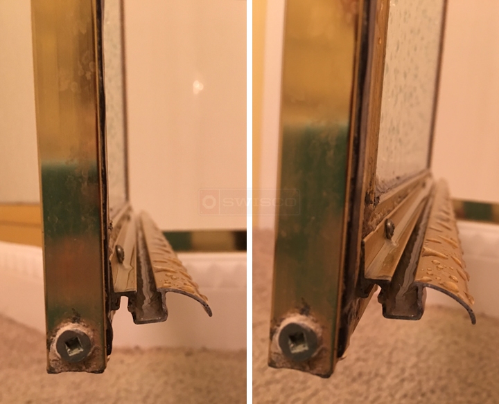 User submitted photos of a shower door sweep.