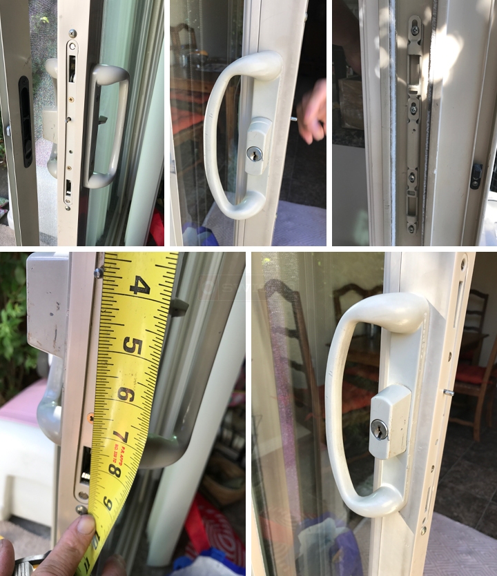User submitted photos of patio door hardware.
