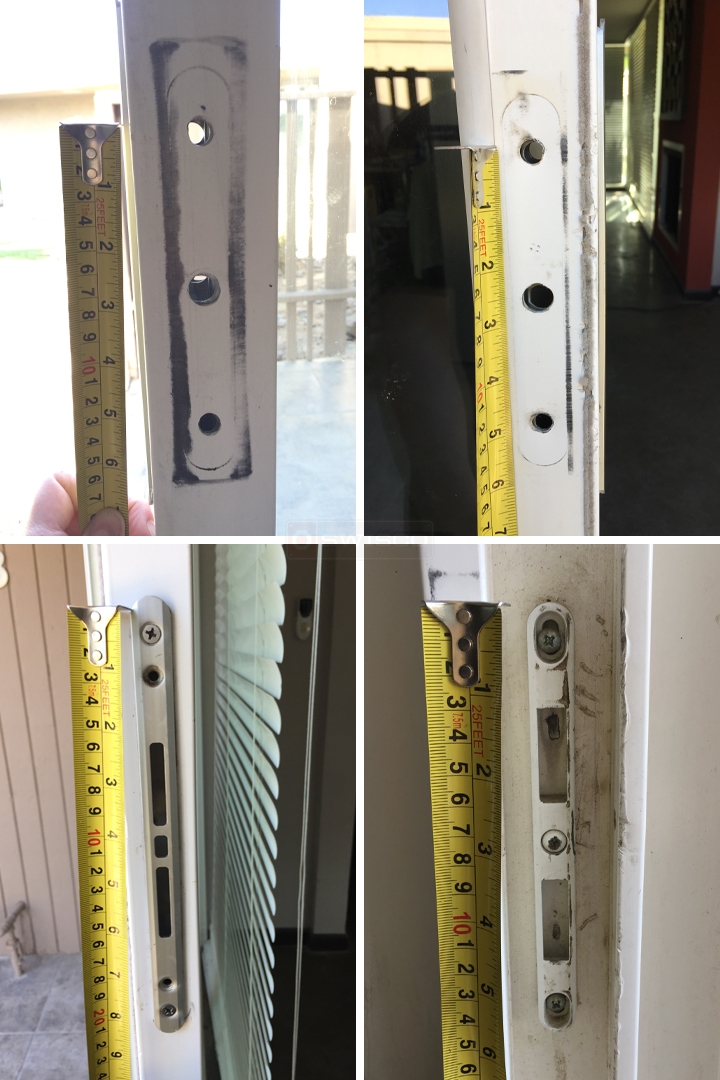 User submitted photos of patio door hardware.