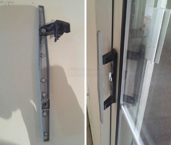 User submitted photos of patio door hardware.