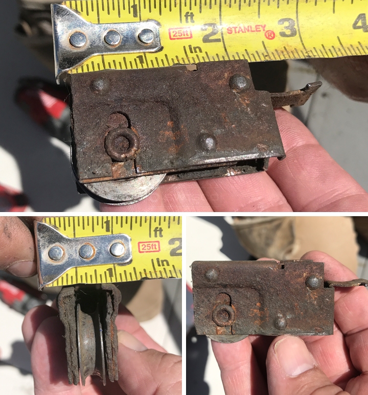 User submitted photos of a patio door roller.