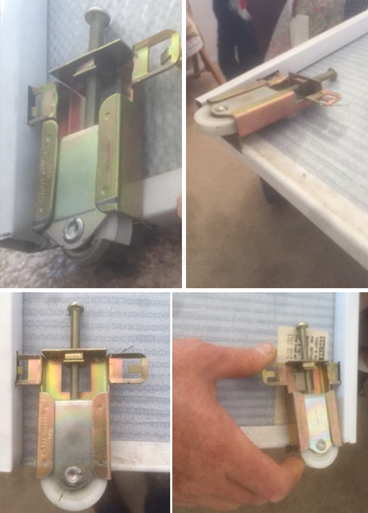 User submitted photos of a closet door roller.