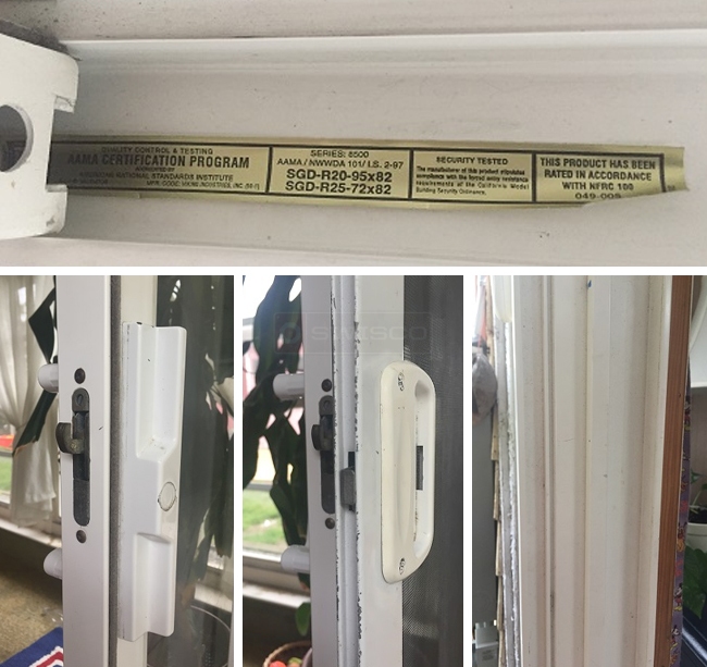 User submitted photos of patio door hardware.