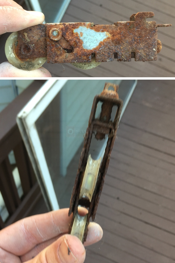 User submitted photos of a patio door roller.