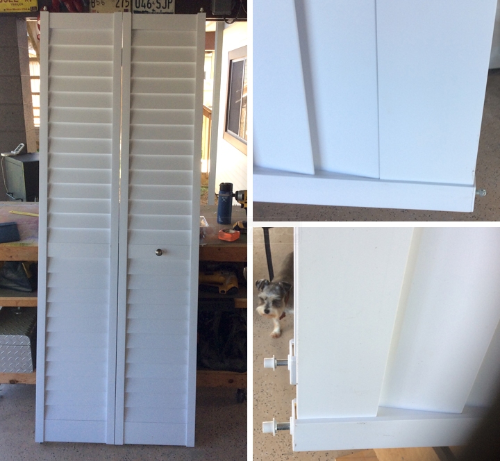 User submitted photos of bi-fold door hardware.