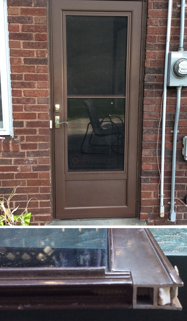 User submitted photos of storm door hardware.
