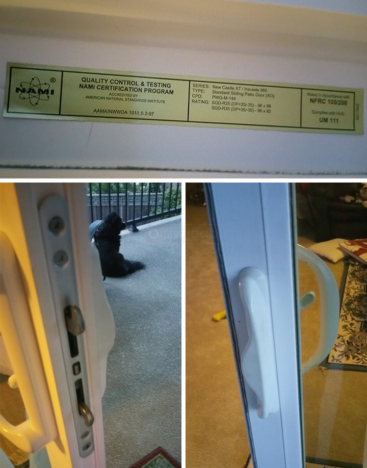 User submitted photos of patio door hardware.