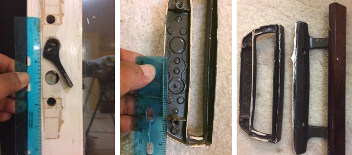 User submitted photos of patio door hardware.
