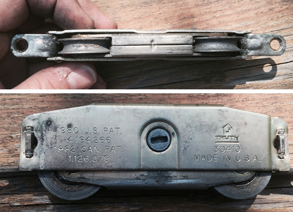 User submitted photos of patio door hardware.