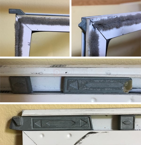 Latches broken in the storm window panel