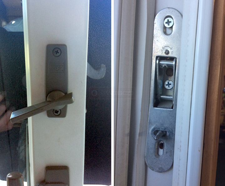 User submitted photos of patio door hardware.