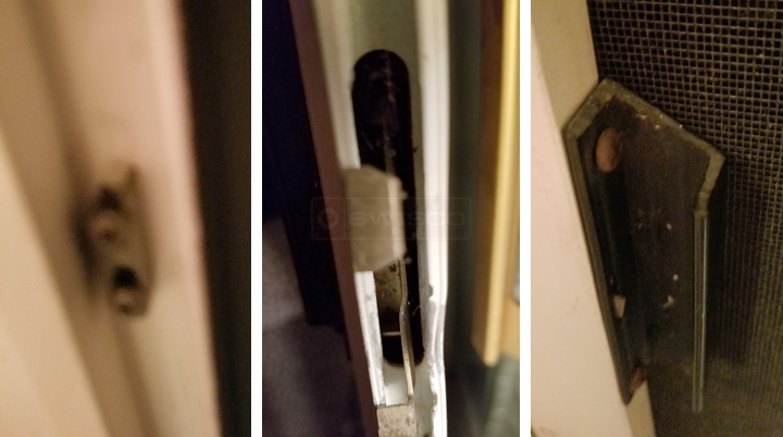 User submitted photos of patio door hardware.