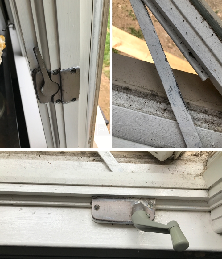 User submitted photos of window hardware.