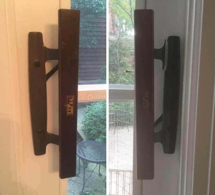 User submitted photos of patio door hardware.