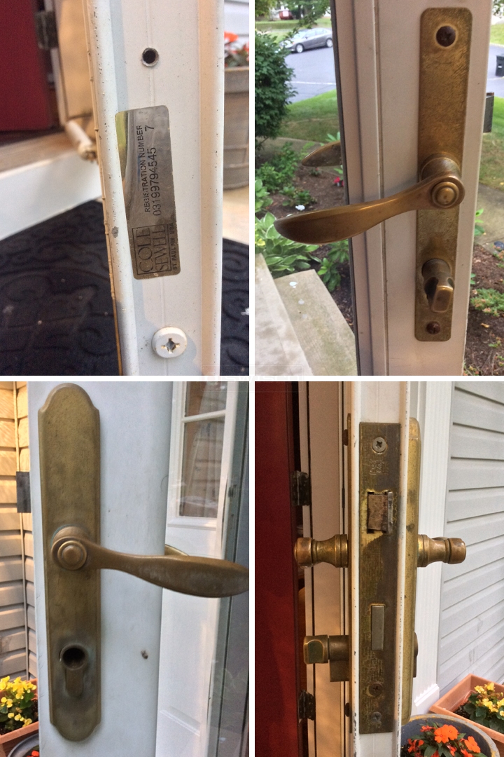 User submitted photos of storm door hardware.