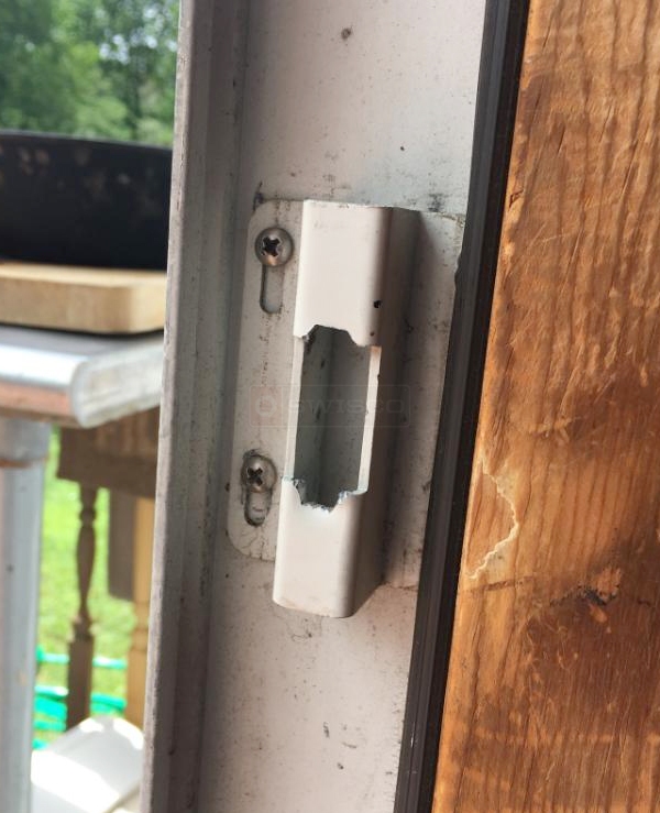 User submitted photos of patio door hardware.