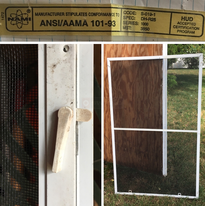 User submitted photos of window screen hardware.