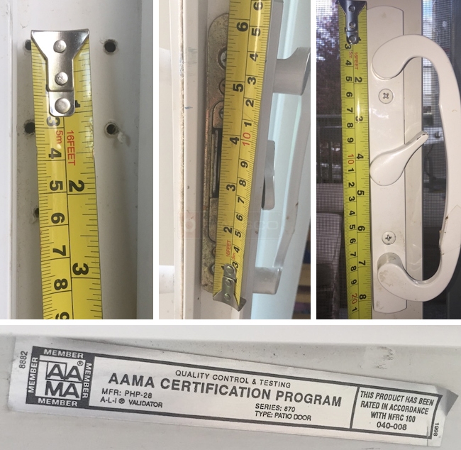 User submitted photos of patio door hardware.