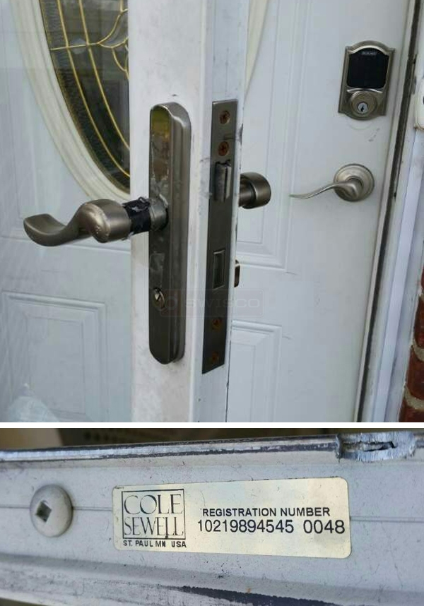 User submitted photos of door hardware.