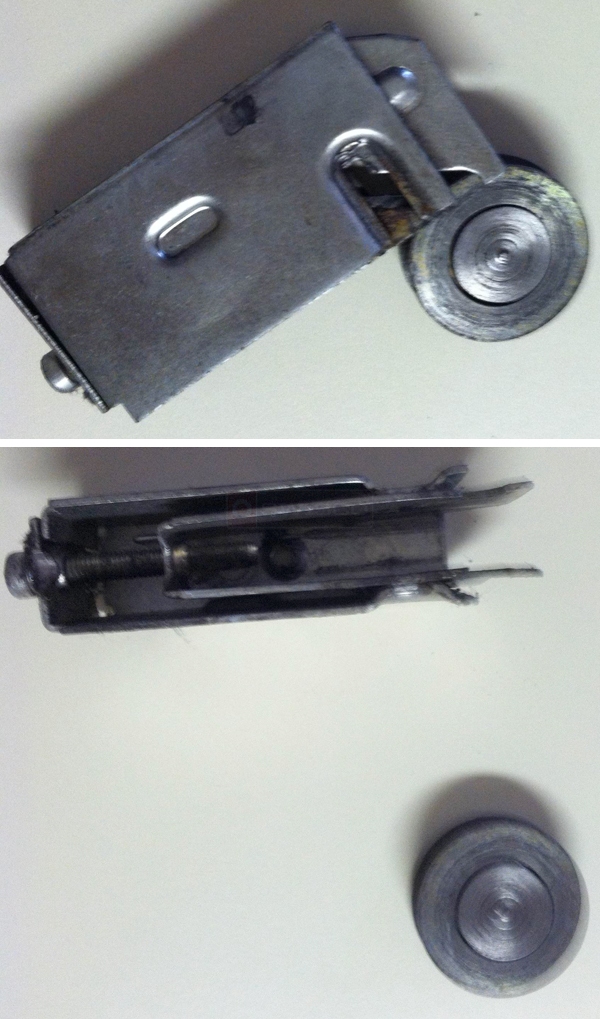 User submitted photos of a patio door roller.