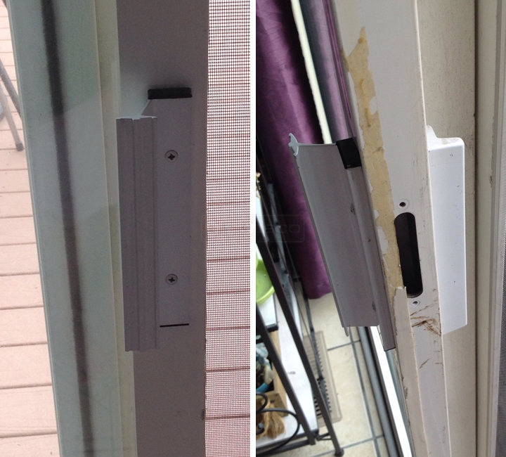 User submitted photos of patio door hardware.