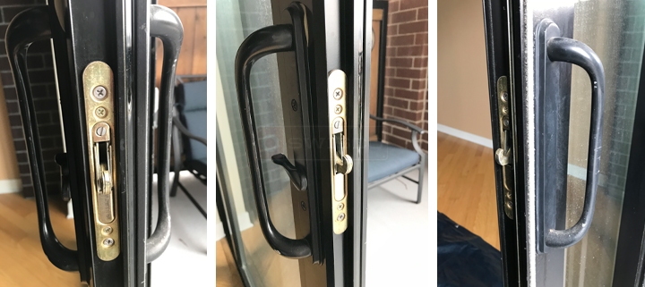 User submitted photos of patio door hardware.