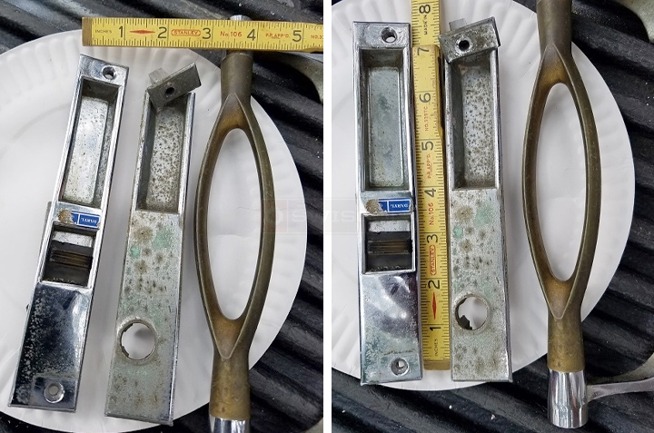 User submitted photos of patio door hardware.