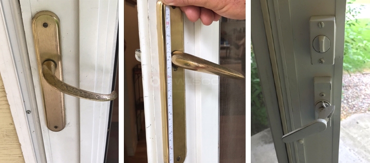 User submitted photos of storm door hardware.