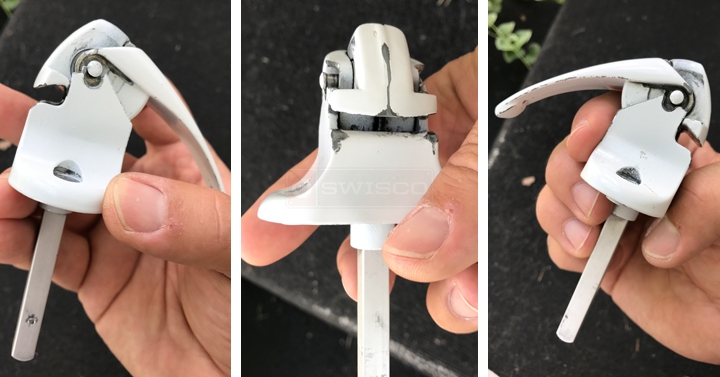 User submitted photos of a storm door handle.