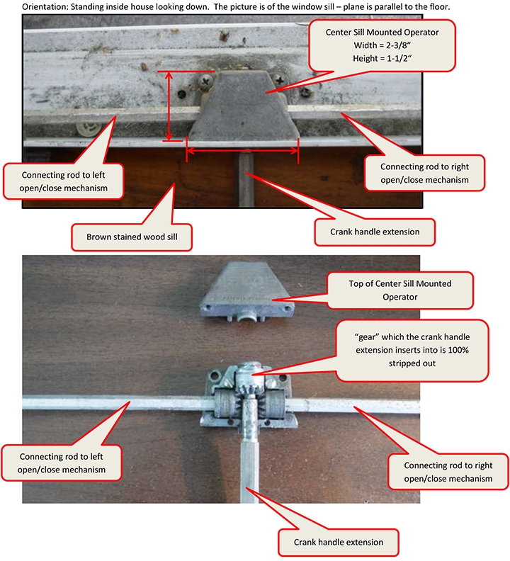 User submitted photos of a window operator.