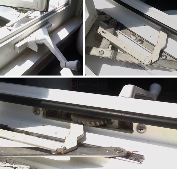 Crank out window assembly