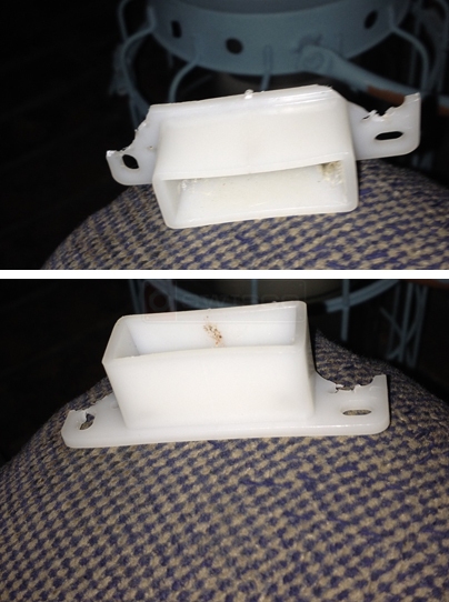 Plastic rear brace for a kitchen drawer 