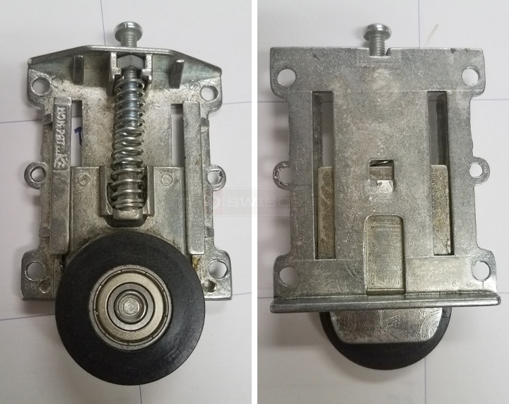 User submitted photos of closet door rollers.