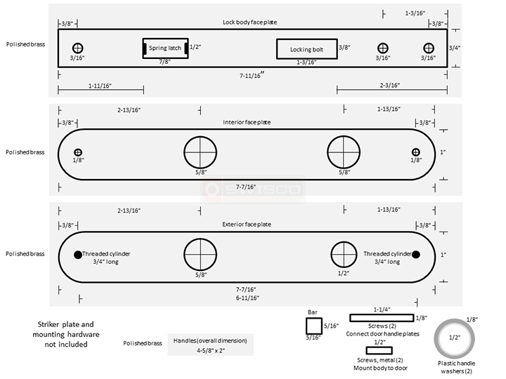 User submitted a diagram of door hardware.