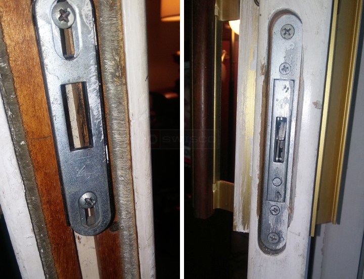 User submitted photos of patio door hardware.