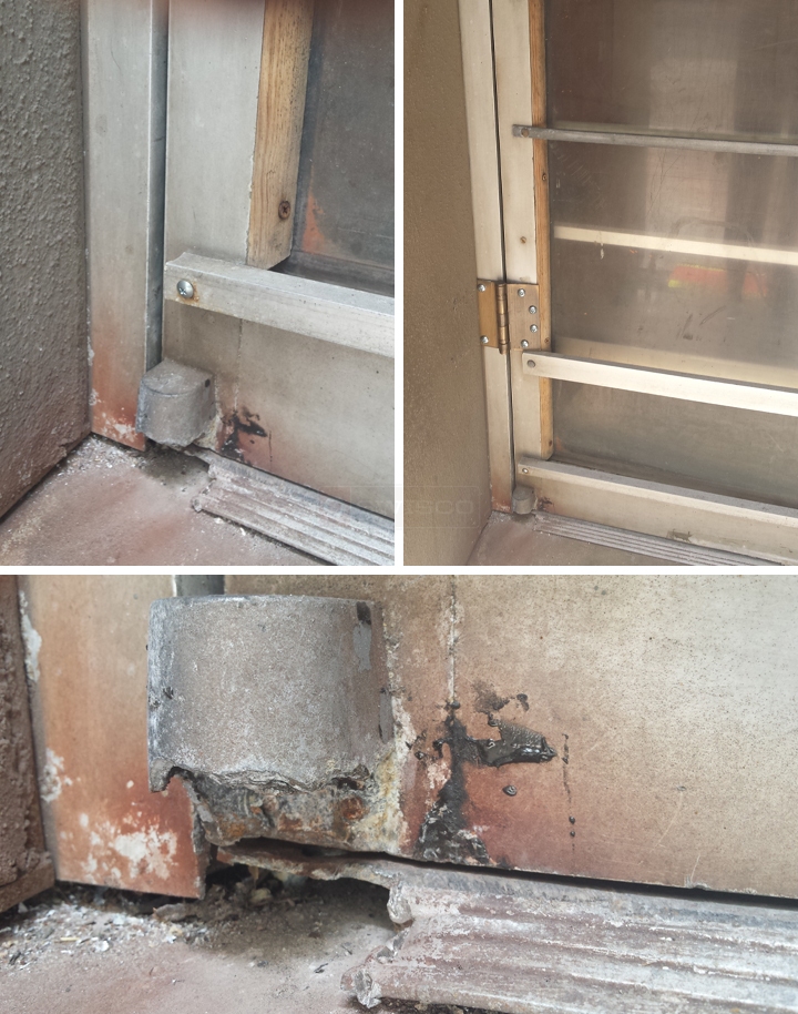 User submitted photos of commercial door hardware.