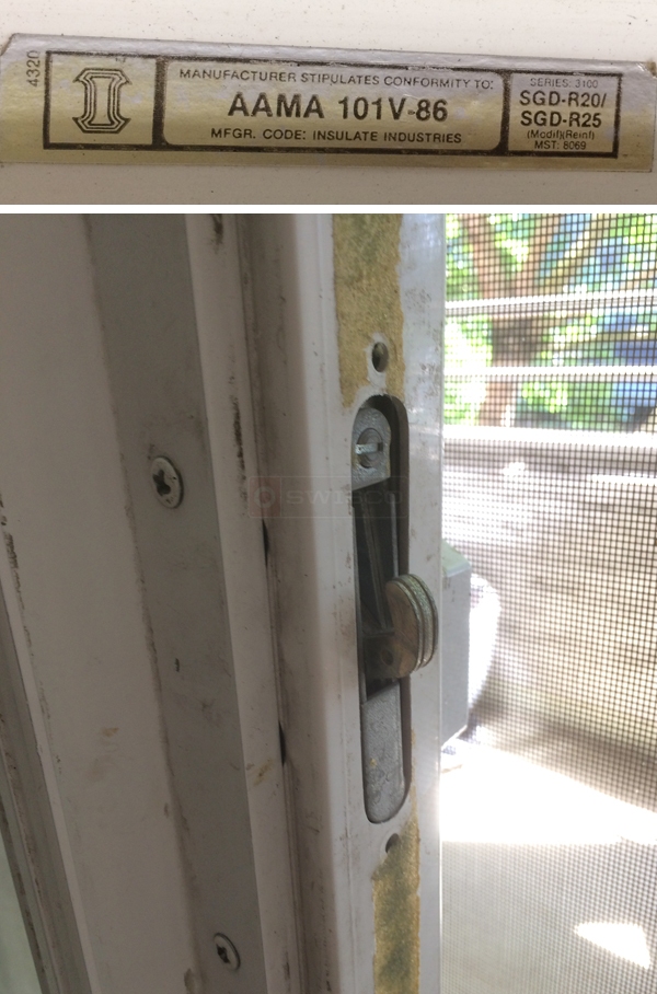 User submitted photos of patio door hardware.