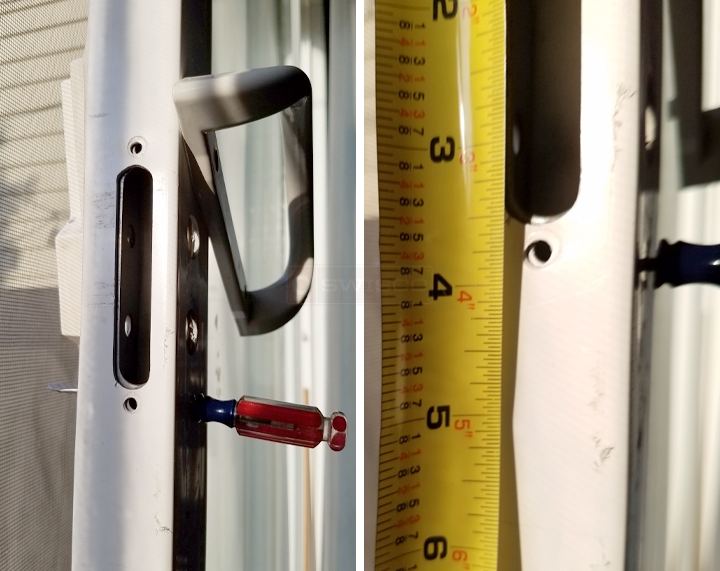 User submitted photos of patio door hardware.