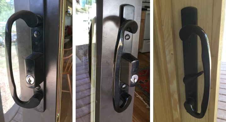 User submitted photos of patio door hardware.
