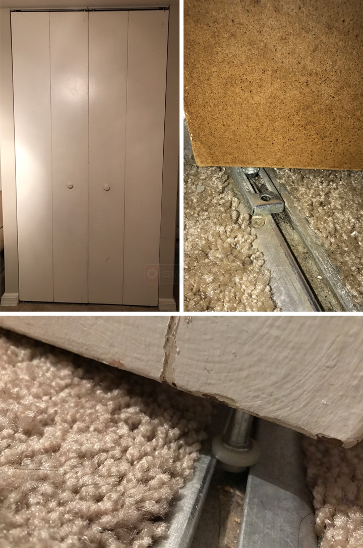 User submitted photos of closet door hardware.