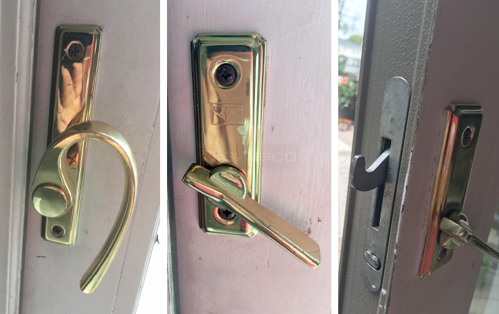 User submitted photos of door hardware.