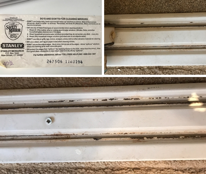 User submitted photos of closet hardware.