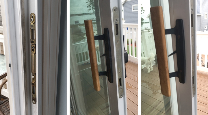 User submitted photos of patio door hardware.