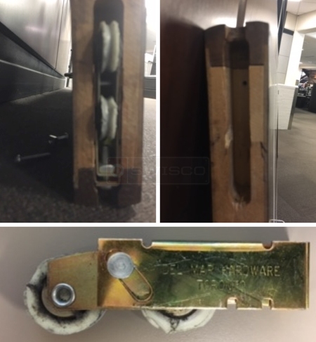 User submitted photos of patio door hardware.