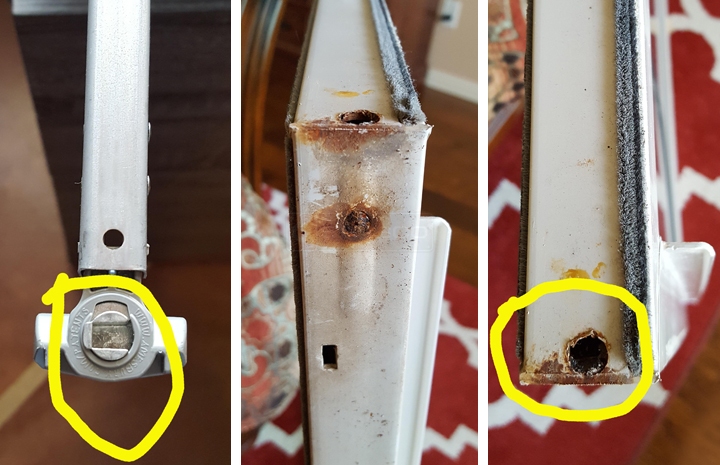 User submitted photos of window hardware.